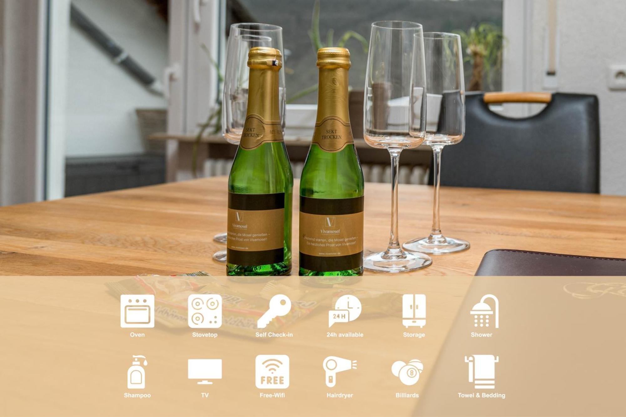 Riesling Appartement For 2 - 4 People - Billiards - Balcony With Mosel View - Parking - Wine Barrel Bar - Fully Equipped Kitchen - Netflix - Waiputv - 3 Km From Cochem Клоттен Экстерьер фото